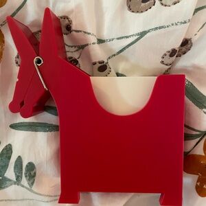 Red Donkey-Shaped Note Holder
